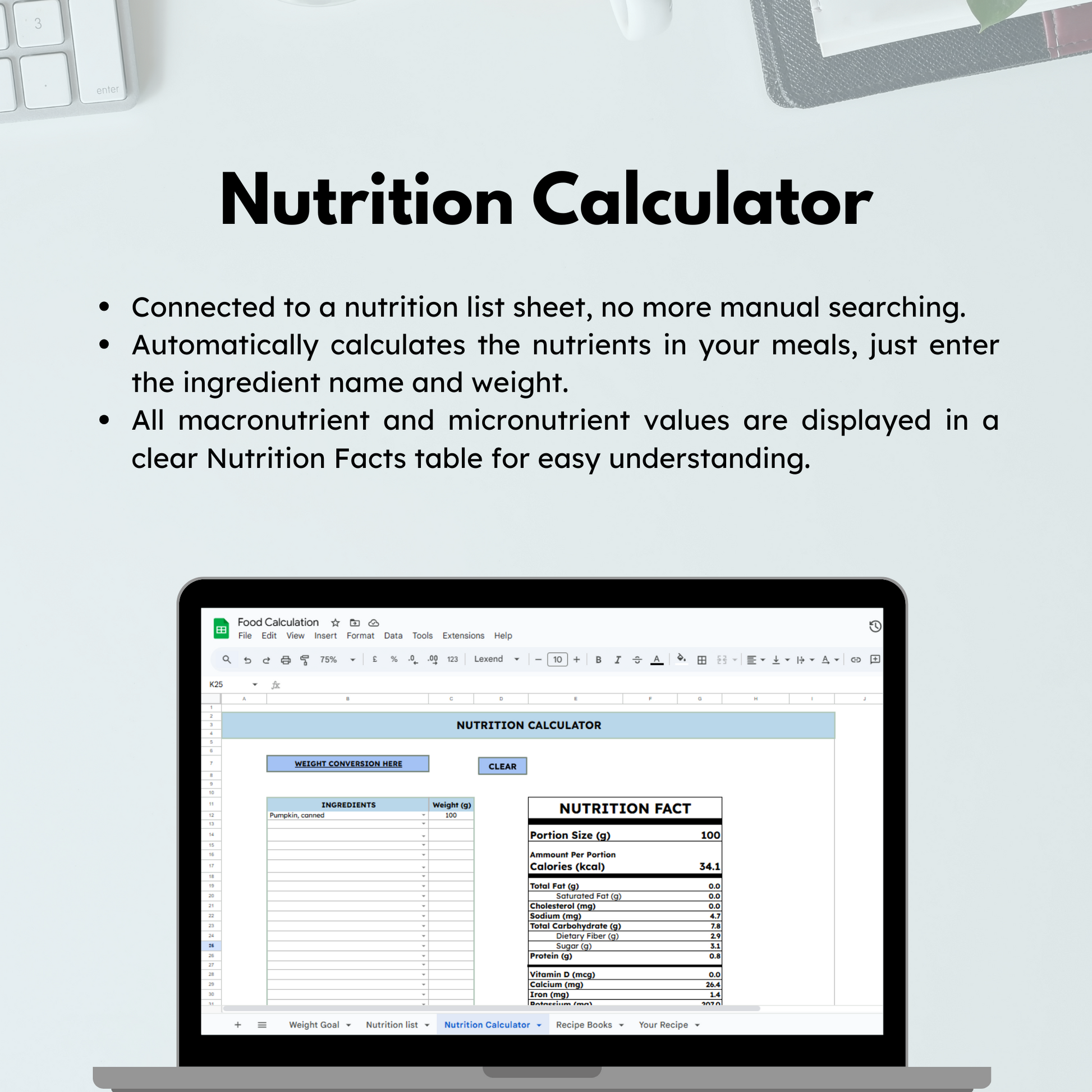 Nutrition Fact, Macro Tracker, Macro Calculator